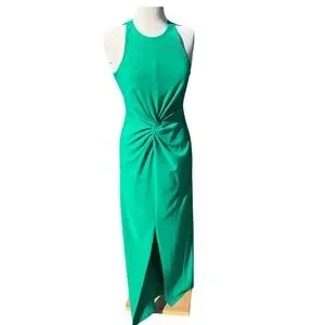 Halston Heritage Dresses | Halston Green Knot Front Open Back Gown Size 4 | Color: Green | Size: 4 | Alwichitathrift's Closet